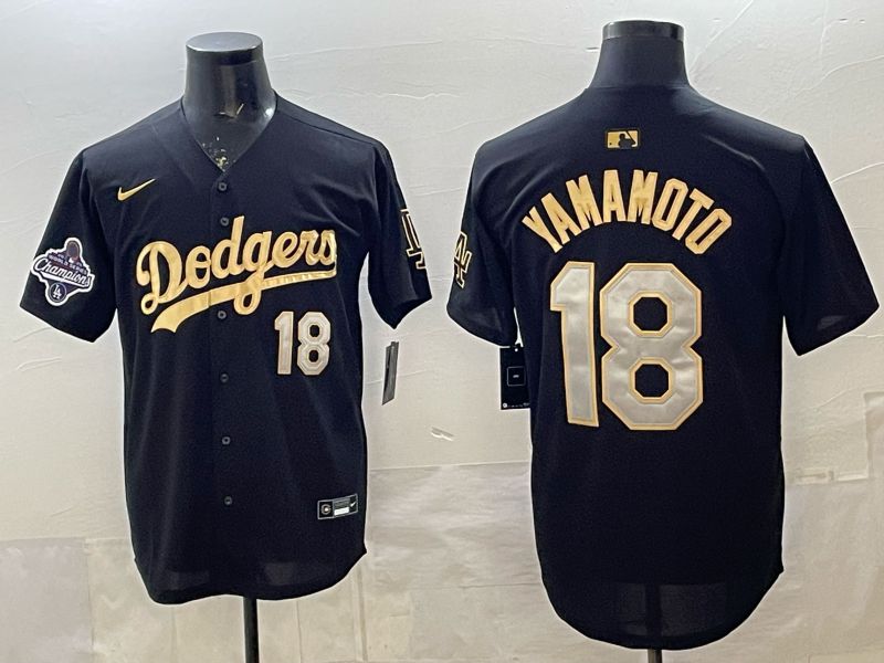 Men 2026 Nike Los Angeles Dodgers #18 Yamamoto Black Game MLB Jersey 029->los angeles dodgers->MLB Jersey